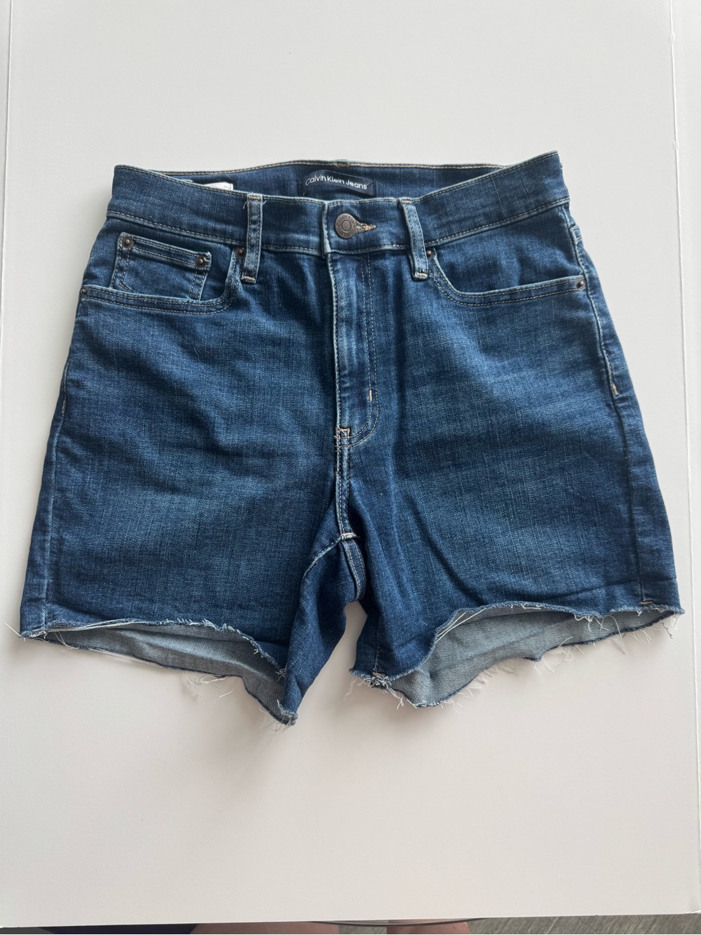 Calvin Klein Women’s High Waist Denim Cutoff Shorts